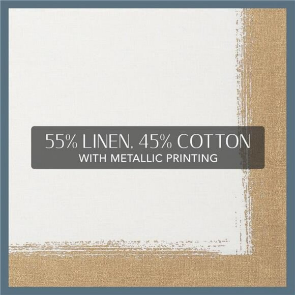 Linen blend cloth napkins set of 4 ivory gold metallic dinner table decor 21 inc - Picture 5 of 8